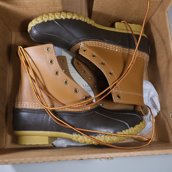 LL Bean Men's Bean Boots 8 inch/8" Leather Tan/Brown Size 10 M(D) L175052 - Picture 7 of 13